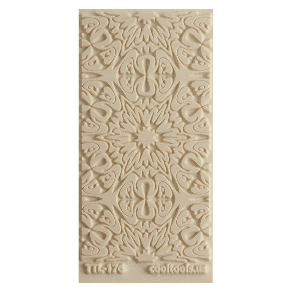 Texture Tile - Crazy Cane. Beige Texture Tiles are flexible, washable and can be used with any soft clay. Spritz with CoolSlip or dust on Dry Powder Release for stick-free impressions when using metal clay and polymer clay.