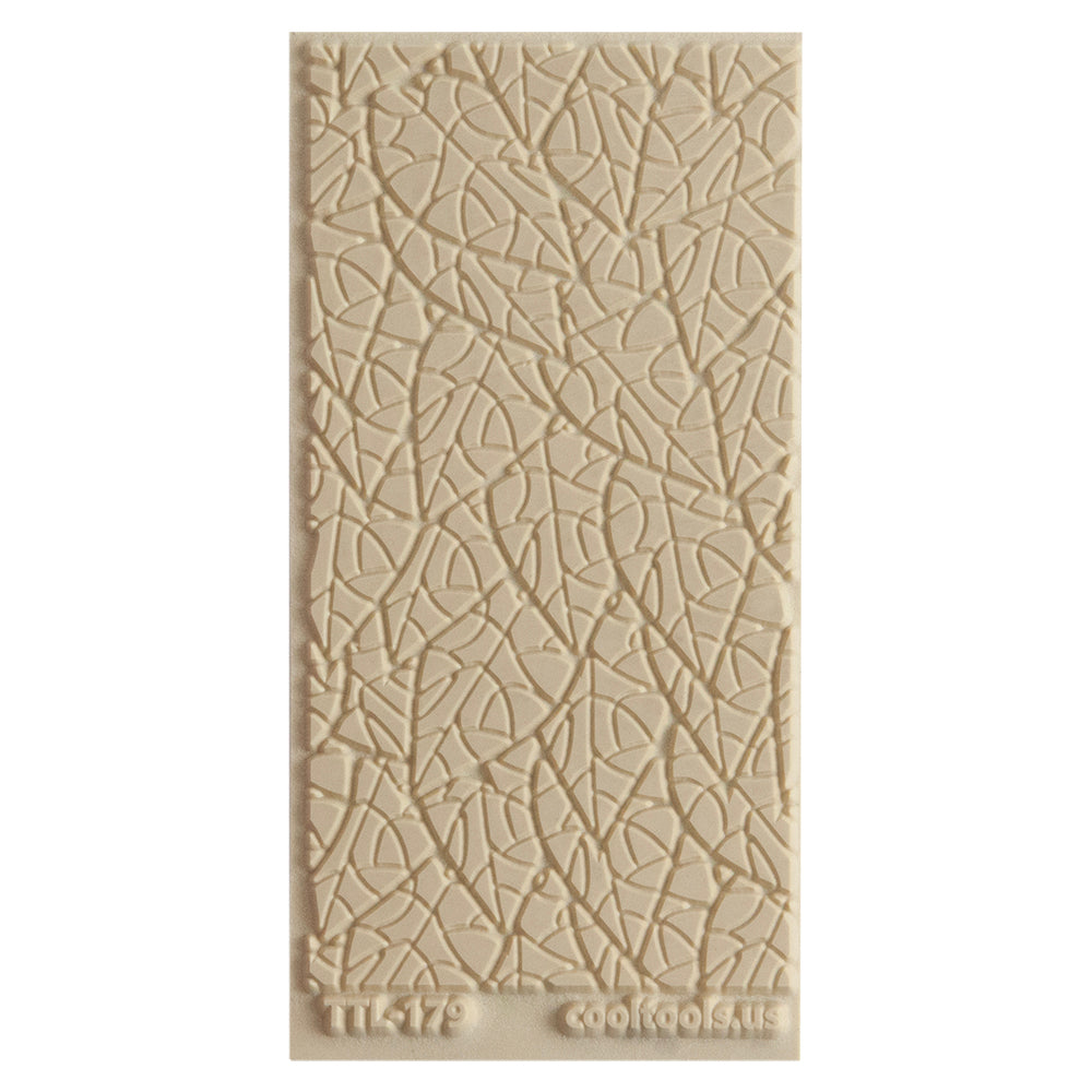 Texture Tile - Autumn Window Embossed. Beige Texture Tiles are flexible, washable and can be used with any soft clay. Spritz with CoolSlip or dust on Dry Powder Release for stick-free impressions when using metal clay and polymer clay.