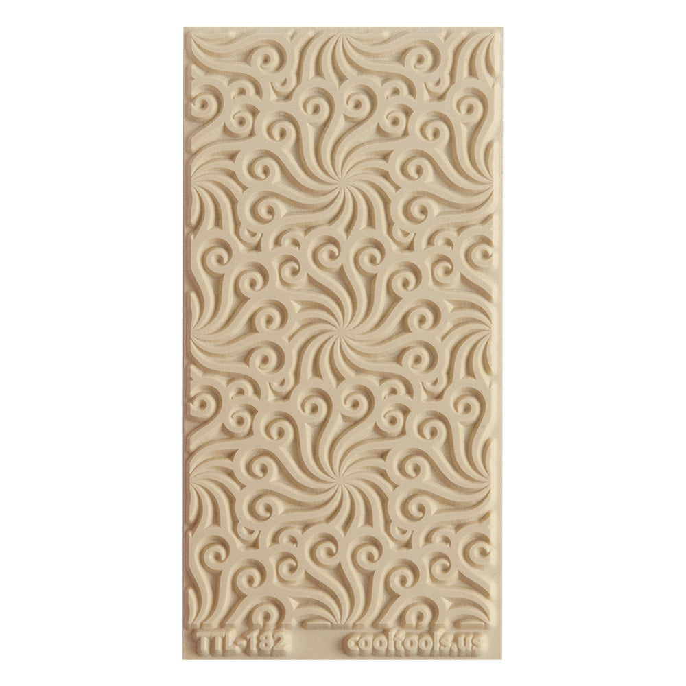 Texture Tile - Circus Top. Beige Texture Tiles are flexible, washable and can be used with any soft clay. Spritz with CoolSlip or dust on Dry Powder Release for stick-free impressions when using metal clay and polymer clay.