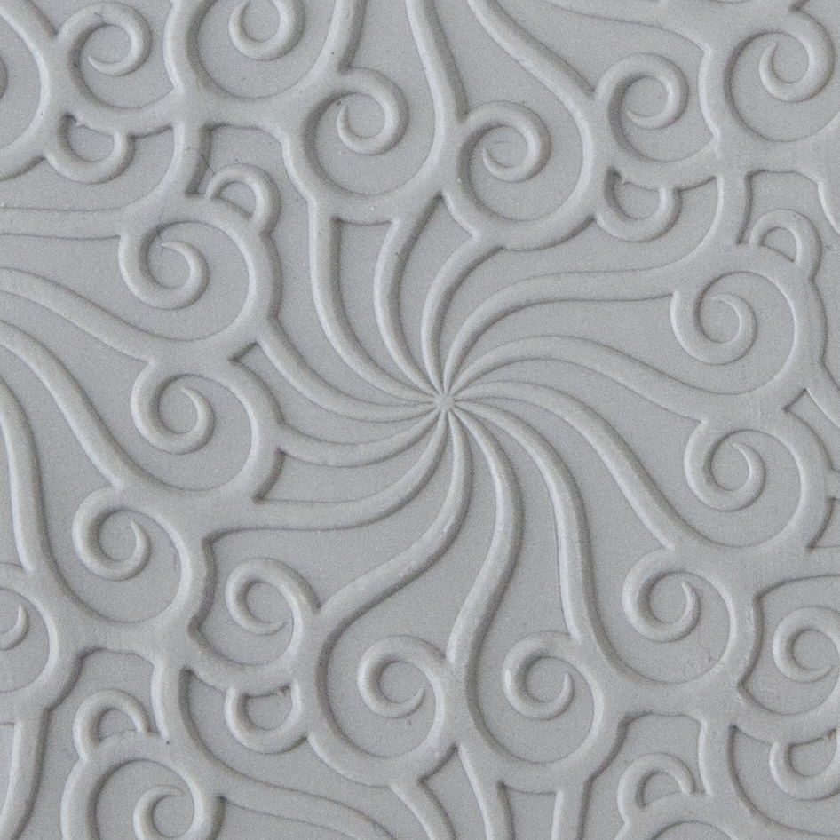 Texture Tile - Circus Top Embossed sample rolled into clay