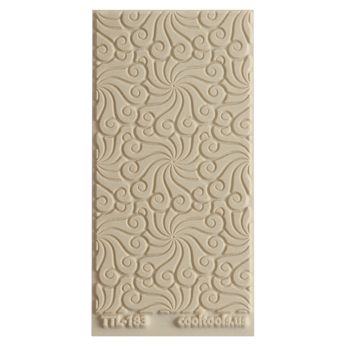 Texture Tile - Circus Top Embossed. Beige Texture Tiles are flexible, washable and can be used with any soft clay. Spritz with CoolSlip or dust on Dry Powder Release for stick-free impressions when using metal clay and polymer clay.