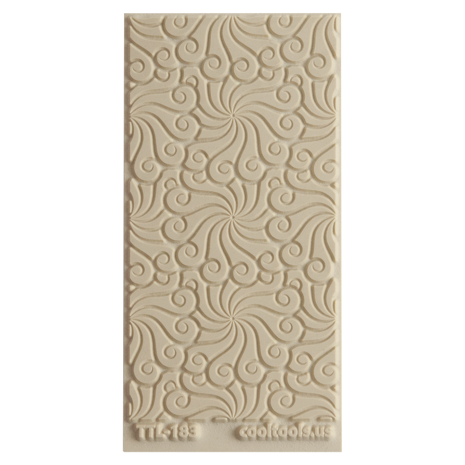 Texture Tile - Circus Top Embossed. Beige Texture Tiles are flexible, washable and can be used with any soft clay. Spritz with CoolSlip or dust on Dry Powder Release for stick-free impressions when using metal clay and polymer clay.