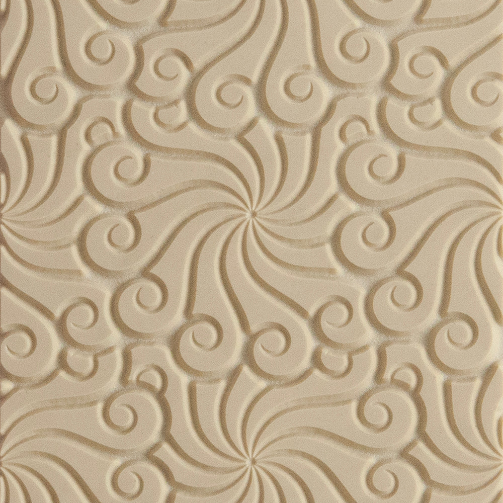 Texture Tile - Circus Top Embossed. Beige Texture Tiles are flexible, washable and can be used with any soft clay. Spritz with CoolSlip or dust on Dry Powder Release for stick-free impressions when using metal clay and polymer clay.