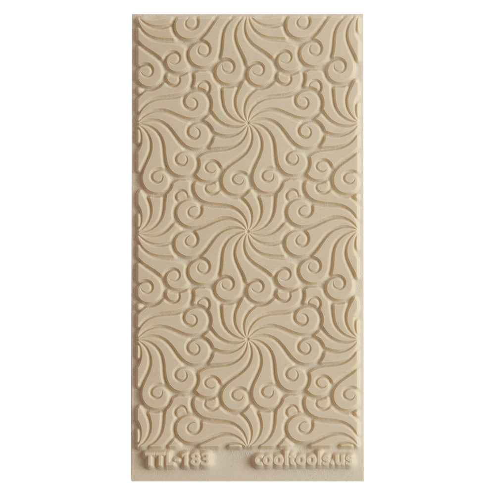 Texture Tile - Circus Top Embossed. Beige Texture Tiles are flexible, washable and can be used with any soft clay. Spritz with CoolSlip or dust on Dry Powder Release for stick-free impressions when using metal clay and polymer clay.