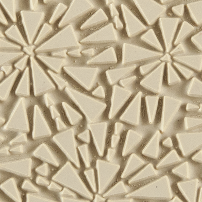 Texture Tile - Shattered. Beige Texture Tiles are flexible, washable and can be used with any soft clay. Spritz with CoolSlip or dust on Dry Powder Release for stick-free impressions when using metal clay and polymer clay.