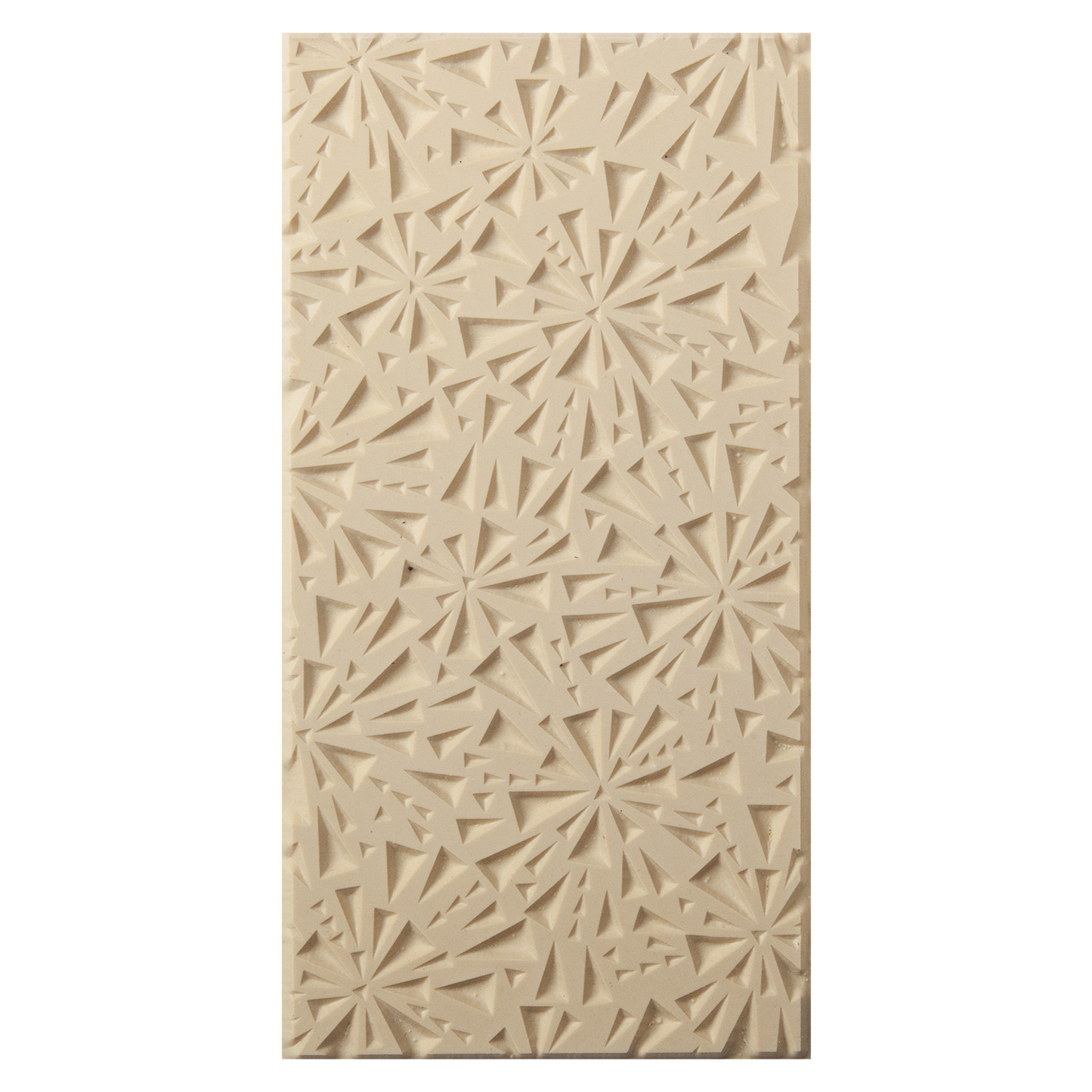 Texture Tile - Shattered Embossed. Beige Texture Tiles are flexible, washable and can be used with any soft clay. Spritz with CoolSlip or dust on Dry Powder Release for stick-free impressions when using metal clay and polymer clay.
