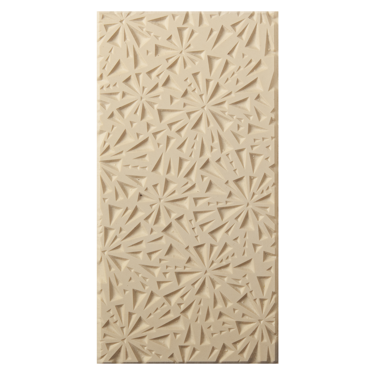 Texture Tile - Shattered Embossed. Beige Texture Tiles are flexible, washable and can be used with any soft clay. Spritz with CoolSlip or dust on Dry Powder Release for stick-free impressions when using metal clay and polymer clay.