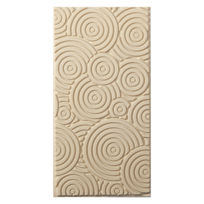 Texture Tile - Deco Circles. Beige Texture Tiles are flexible, washable and can be used with any soft clay. Spritz with CoolSlip or dust on Dry Powder Release for stick-free impressions when using metal clay and polymer clay.