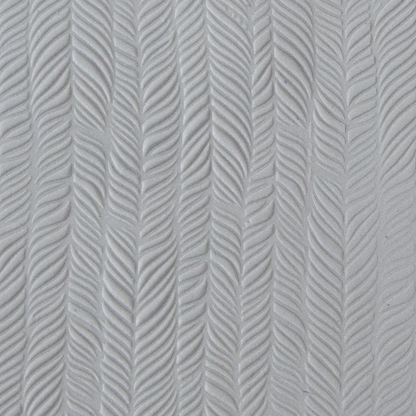 Texture Tile - Feathered sample rolled into clay