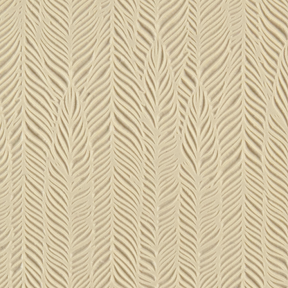 Texture Tile - Feathered. Beige Texture Tiles are flexible, washable and can be used with any soft clay. Spritz with CoolSlip or dust on Dry Powder Release for stick-free impressions when using metal clay and polymer clay.
