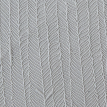 Texture Tile - Feathered Fineline sample rolled into clay