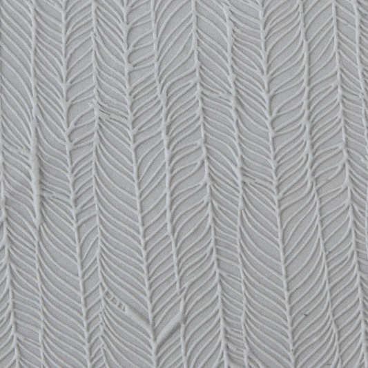 Texture Tile - Feathered Fineline sample rolled into clay