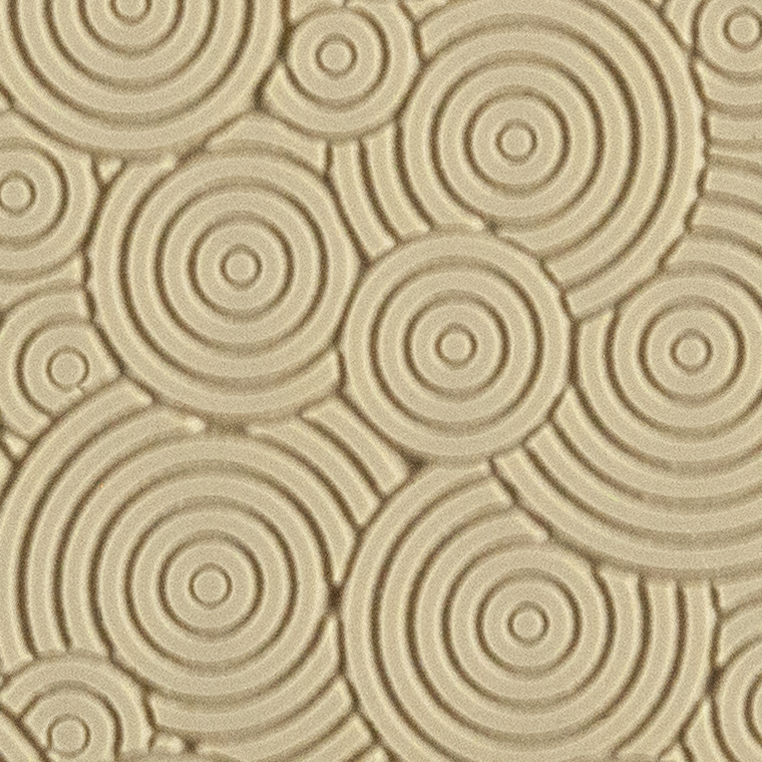 Texture Tile - Deco Circles Mini. Beige Texture Tiles are flexible, washable and can be used with any soft clay. Spritz with CoolSlip or dust on Dry Powder Release for stick-free impressions when using metal clay and polymer clay.