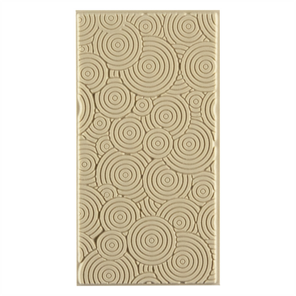 Texture Tile - Deco Circles Mini. Beige Texture Tiles are flexible, washable and can be used with any soft clay. Spritz with CoolSlip or dust on Dry Powder Release for stick-free impressions when using metal clay and polymer clay.