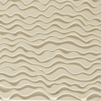 Texture Tile - Tidelines Embossed. Beige Texture Tiles are flexible, washable and can be used with any soft clay. Spritz with CoolSlip or dust on Dry Powder Release for stick-free impressions when using metal clay and polymer clay.