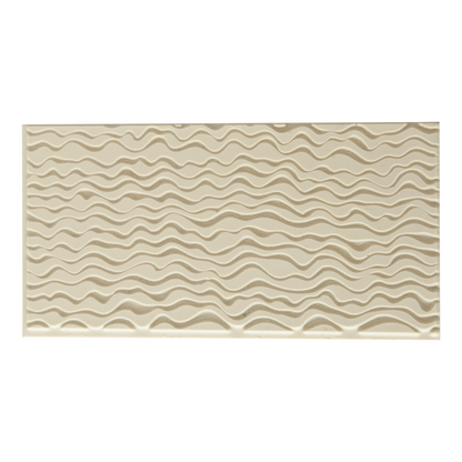 Texture Tile - Tidelines Embossed. Beige Texture Tiles are flexible, washable and can be used with any soft clay. Spritz with CoolSlip or dust on Dry Powder Release for stick-free impressions when using metal clay and polymer clay.
