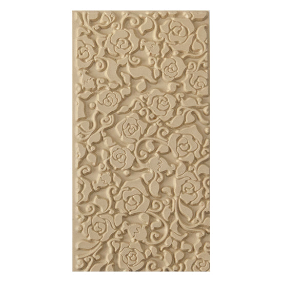 Texture Tile - Rosalita. Beige Texture Tiles are flexible, washable and can be used with any soft clay. Spritz with CoolSlip or dust on Dry Powder Release for stick-free impressions when using metal clay and polymer clay.