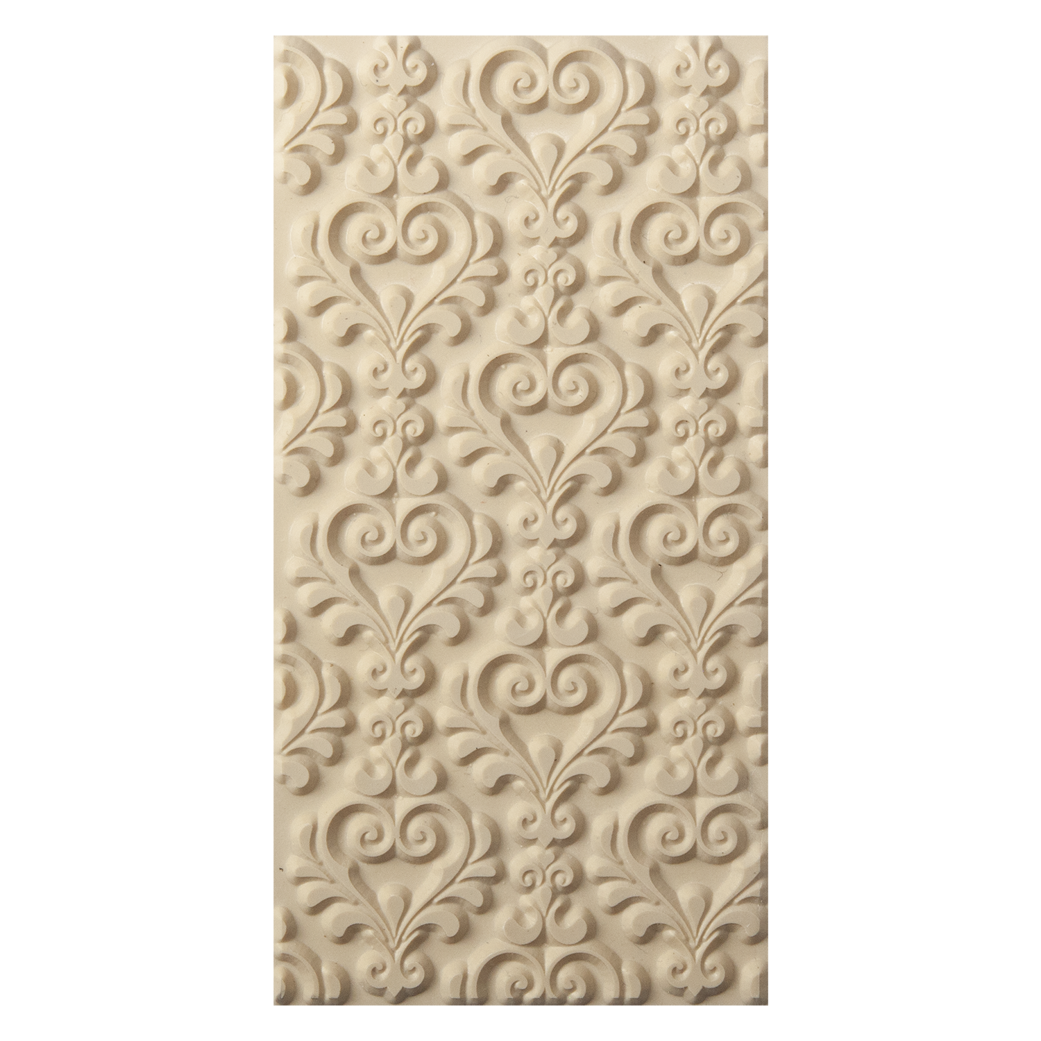 Texture Tile - My Sweetheart. Beige Texture Tiles are flexible, washable and can be used with any soft clay. Spritz with CoolSlip or dust on Dry Powder Release for stick-free impressions when using metal clay and polymer clay.