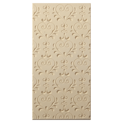 Texture Tile - My Sweetheart Embossed. Beige Texture Tiles are flexible, washable and can be used with any soft clay. Spritz with CoolSlip or dust on Dry Powder Release for stick-free impressions when using metal clay and polymer clay.