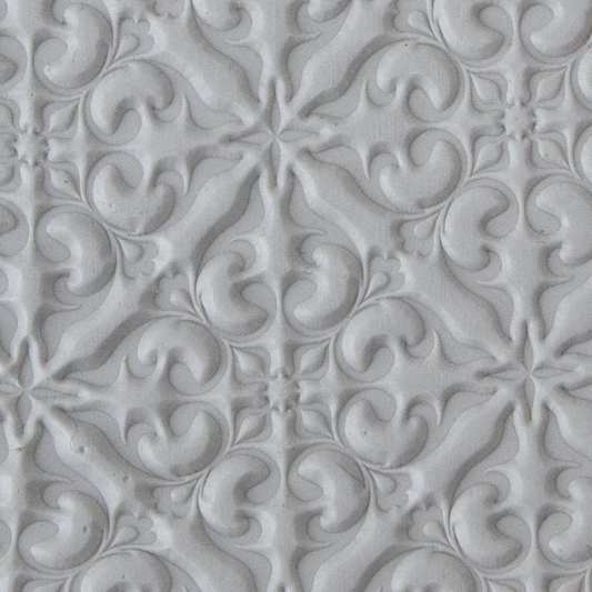 Texture Tile - Victorian Ivy sample rolled into clay