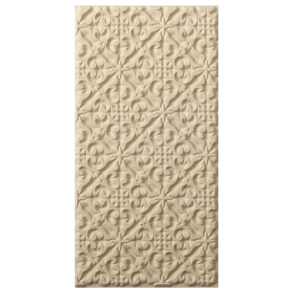 Texture Tile - Victorian Ivy. Beige Texture Tiles are flexible, washable and can be used with any soft clay. Spritz with CoolSlip or dust on Dry Powder Release for stick-free impressions when using metal clay and polymer clay.