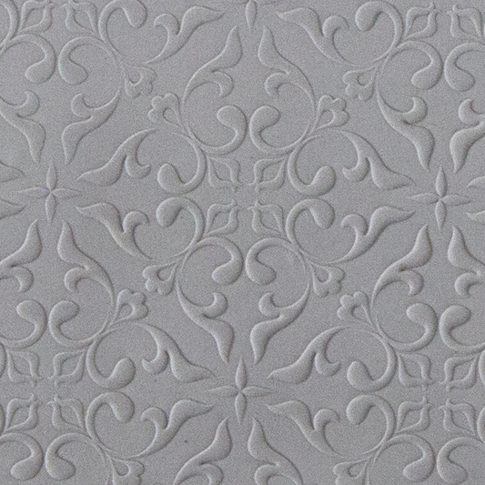 Texture Tile - Victorian Ivy Embossed sample rolled into clay