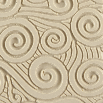 Texture Tile - Blundering Winds. Beige Texture Tiles are flexible, washable and can be used with any soft clay. Spritz with CoolSlip or dust on Dry Powder Release for stick-free impressions when using metal clay and polymer clay.