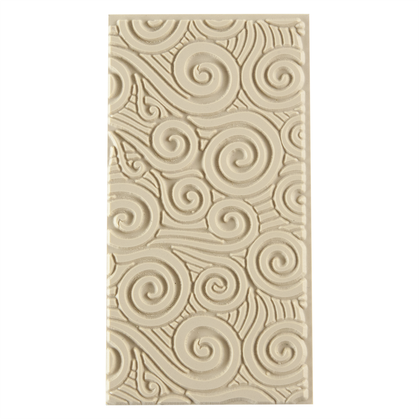 Texture Tile - Blundering Winds. Beige Texture Tiles are flexible, washable and can be used with any soft clay. Spritz with CoolSlip or dust on Dry Powder Release for stick-free impressions when using metal clay and polymer clay.