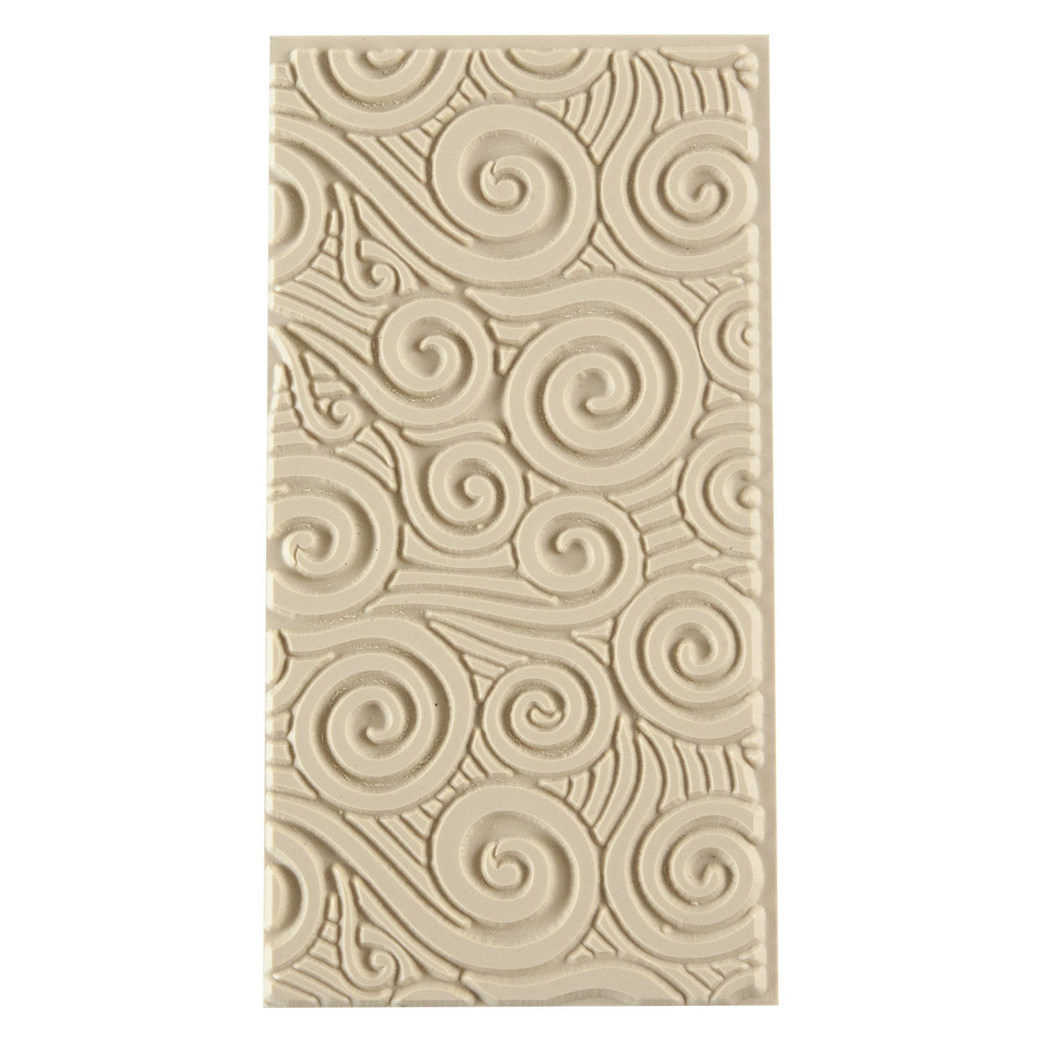 Texture Tile - Blundering Winds. Beige Texture Tiles are flexible, washable and can be used with any soft clay. Spritz with CoolSlip or dust on Dry Powder Release for stick-free impressions when using metal clay and polymer clay.