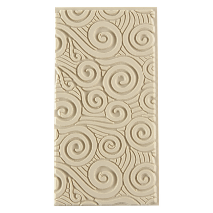 Texture Tile - Blundering Winds. Beige Texture Tiles are flexible, washable and can be used with any soft clay. Spritz with CoolSlip or dust on Dry Powder Release for stick-free impressions when using metal clay and polymer clay.