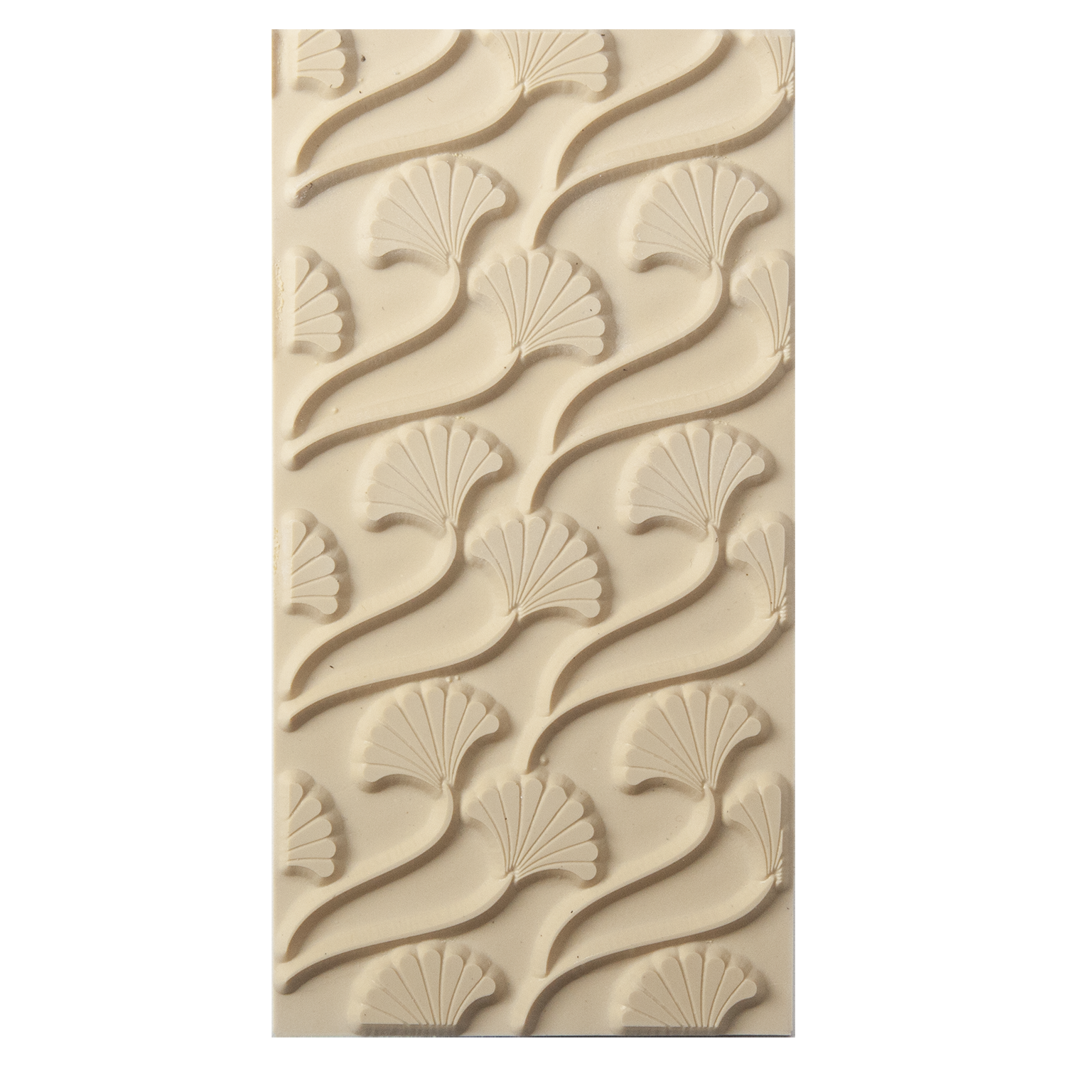 Texture Tile - Fanning Out. Beige Texture Tiles are flexible, washable and can be used with any soft clay. Spritz with CoolSlip or dust on Dry Powder Release for stick-free impressions when using metal clay and polymer clay.