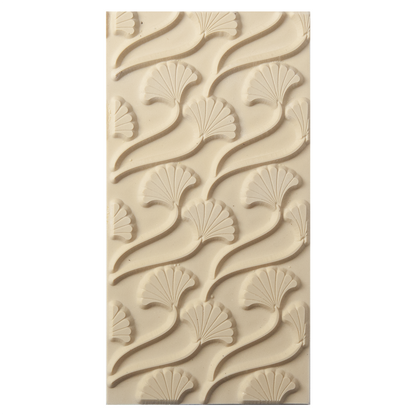 Texture Tile - Fanning Out. Beige Texture Tiles are flexible, washable and can be used with any soft clay. Spritz with CoolSlip or dust on Dry Powder Release for stick-free impressions when using metal clay and polymer clay.