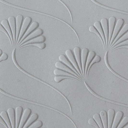 Texture Tile - Fanning Out Embossed sample rolled into clay