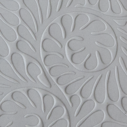 Texture Tile - Fiddlehead Fern sample rolled into clay