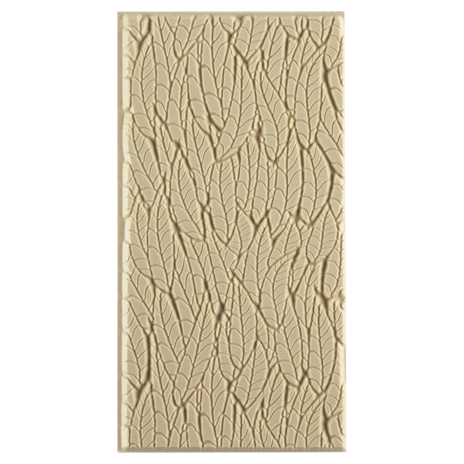 Texture Tile - Flock o'Feathers. Beige Texture Tiles are flexible, washable and can be used with any soft clay. Spritz with CoolSlip or dust on Dry Powder Release for stick-free impressions when using metal clay and polymer clay.
