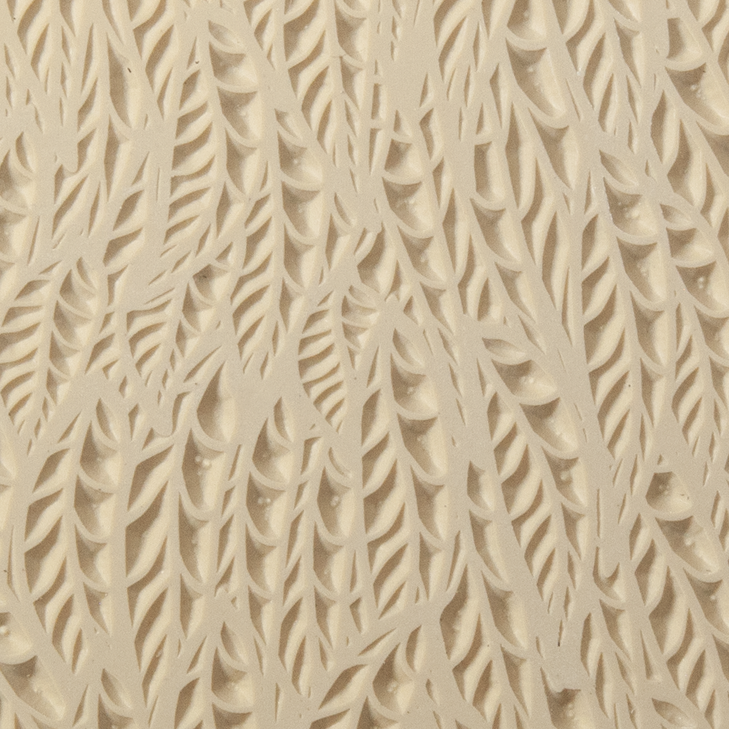 Texture Tile - Flock o'Feathers Embossed. Beige Texture Tiles are flexible, washable and can be used with any soft clay. Spritz with CoolSlip or dust on Dry Powder Release for stick-free impressions when using metal clay and polymer clay.