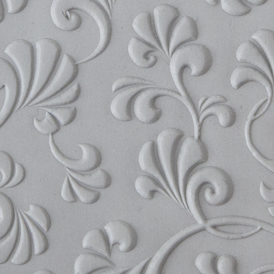 Texture Tile - Plume Party Embossed sample rolled into clay