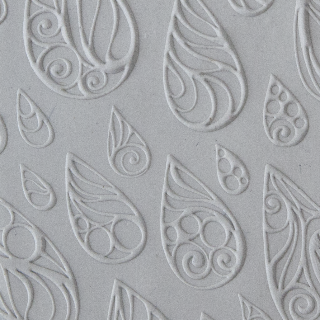Texture Tile - Rainy Day Embossed sample rolled into clay