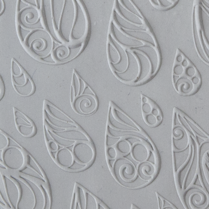 Texture Tile - Rainy Day Embossed sample rolled into clay