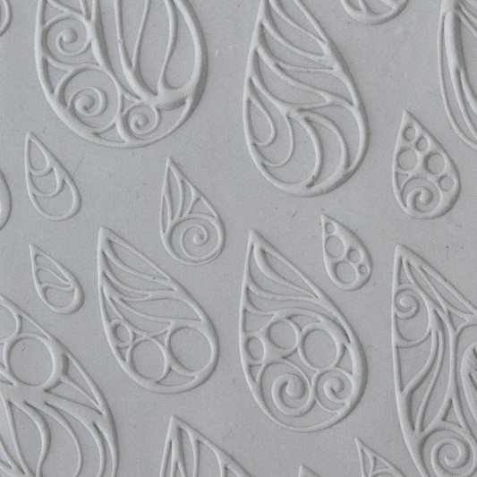 Texture Tile - Rainy Day Embossed sample rolled into clay