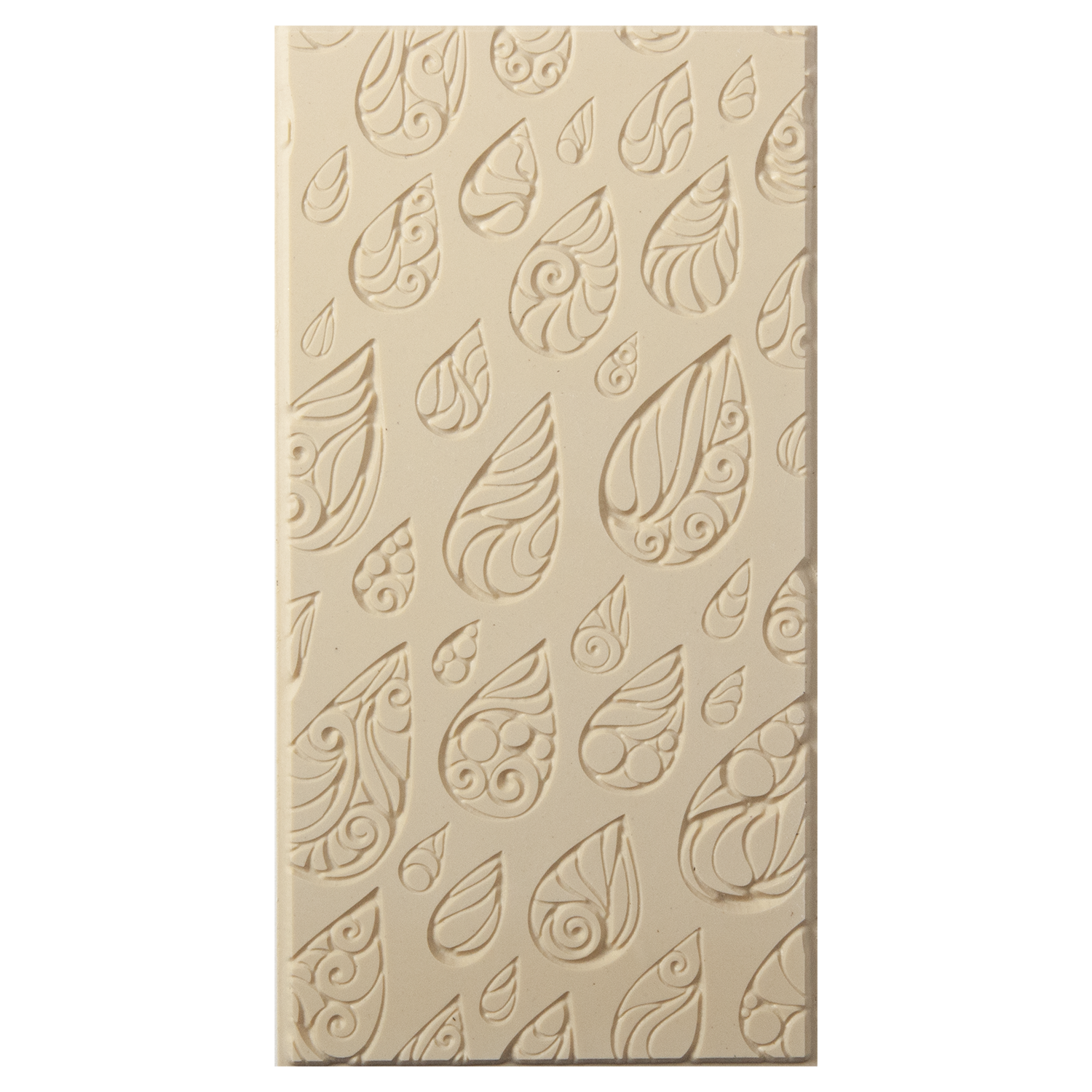 Texture Tile - Rainy Day Embossed. Beige Texture Tiles are flexible, washable and can be used with any soft clay. Spritz with CoolSlip or dust on Dry Powder Release for stick-free impressions when using metal clay and polymer clay.