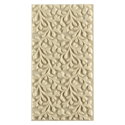 Texture Tile - Wall of Vines. Beige Texture Tiles are flexible, washable and can be used with any soft clay. Spritz with CoolSlip or dust on Dry Powder Release for stick-free impressions when using metal clay and polymer clay.