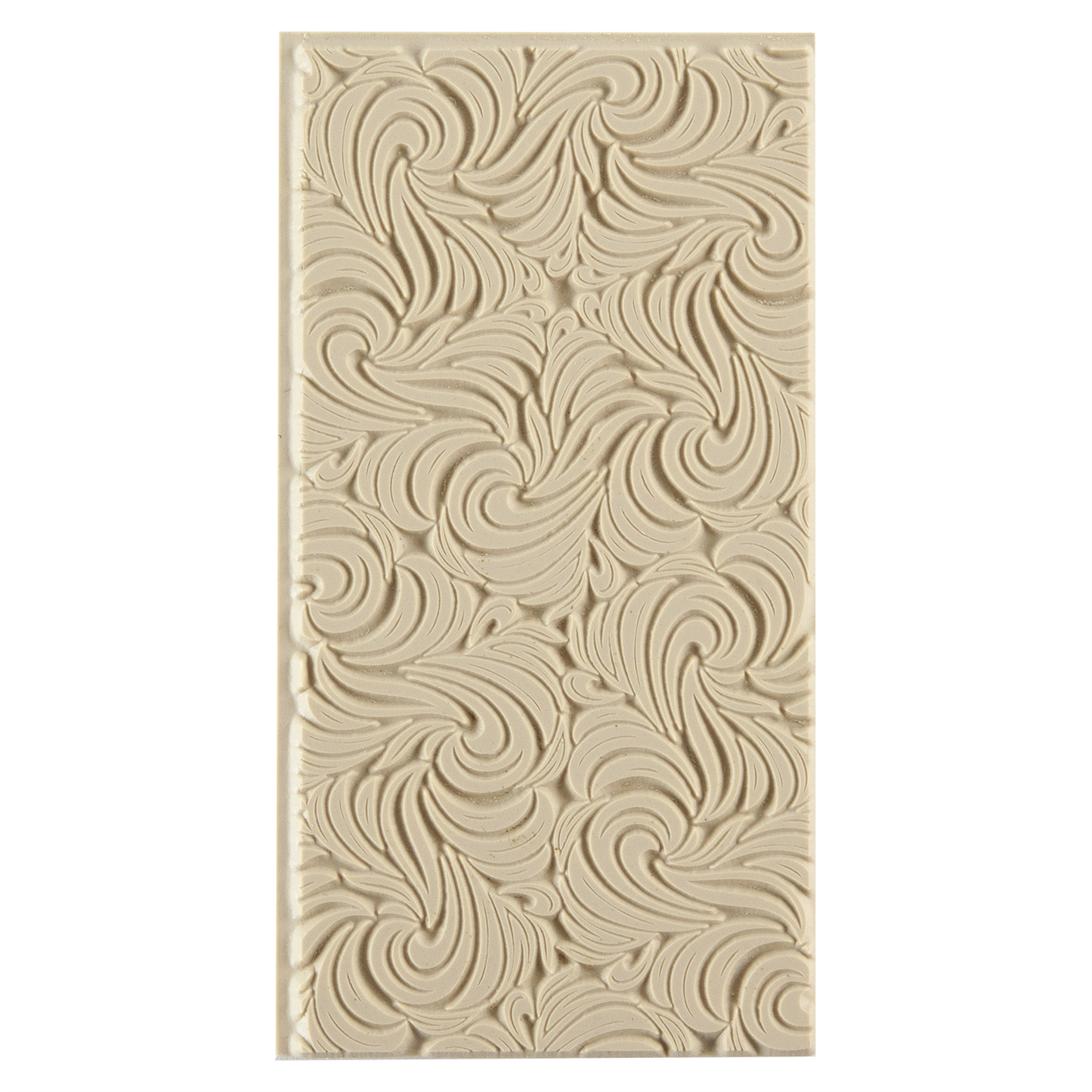 Texture Tile - Whirlwind. Beige Texture Tiles are flexible, washable and can be used with any soft clay. Spritz with CoolSlip or dust on Dry Powder Release for stick-free impressions when using metal clay and polymer clay.