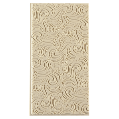 Texture Tile - Whirlwind Embossed. Beige Texture Tiles are flexible, washable and can be used with any soft clay. Spritz with CoolSlip or dust on Dry Powder Release for stick-free impressions when using metal clay and polymer clay.