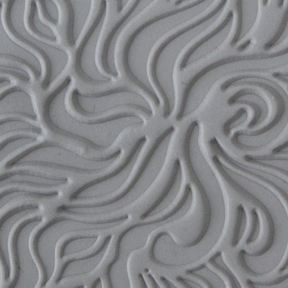 Texture Tile - Wavey Embossed sample rolled into clay