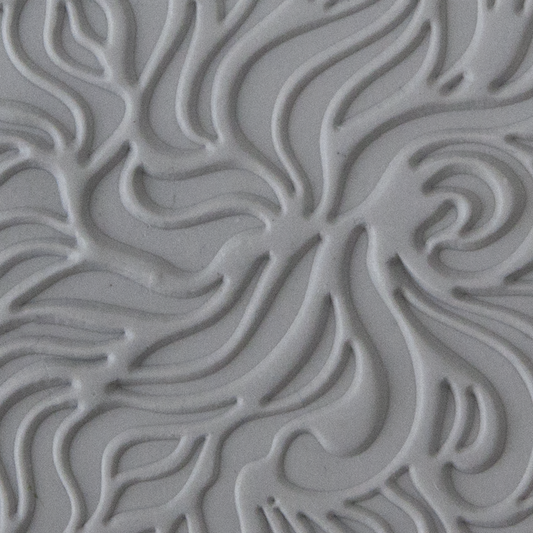 Texture Tile - Wavey Embossed sample rolled into clay