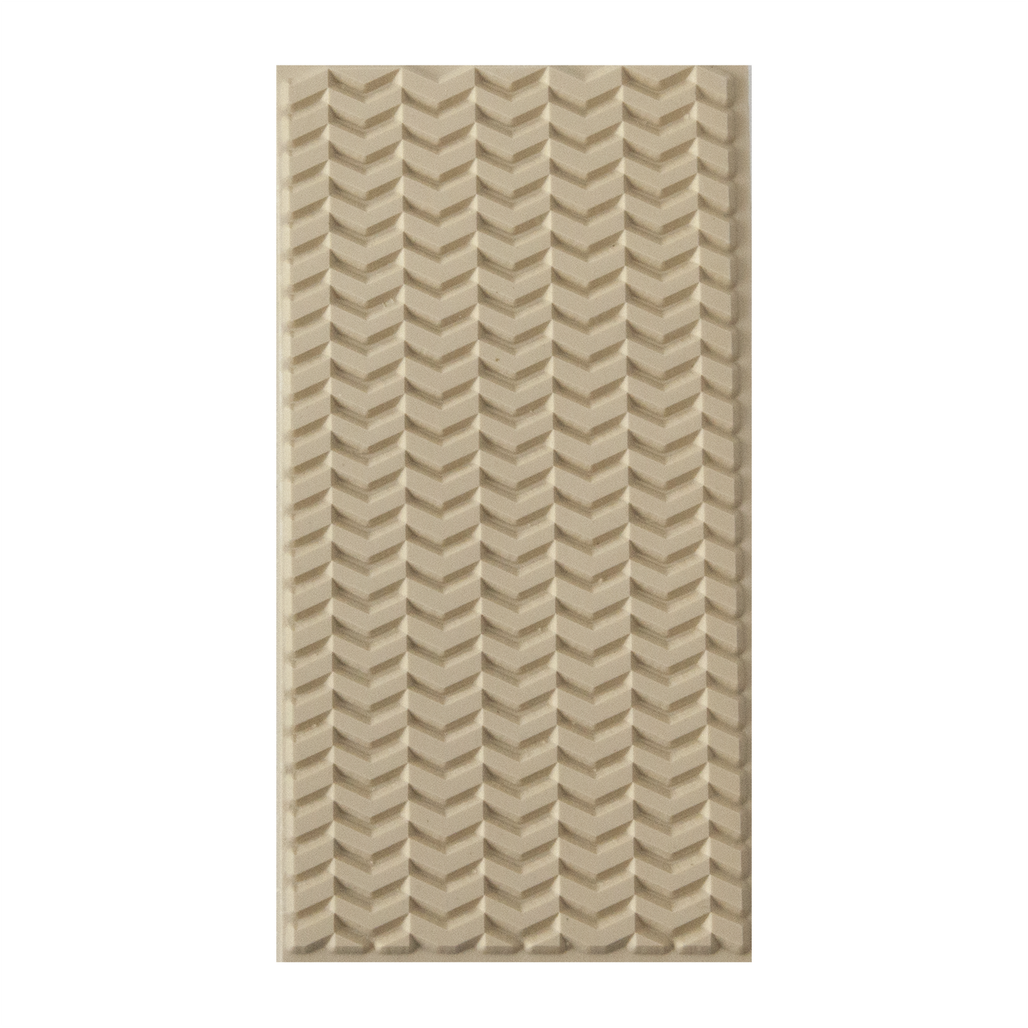 Texture Tile - Chevron Opposites. Beige Texture Tiles are flexible, washable and can be used with any soft clay. Spritz with CoolSlip or dust on Dry Powder Release for stick-free impressions when using metal clay and polymer clay.