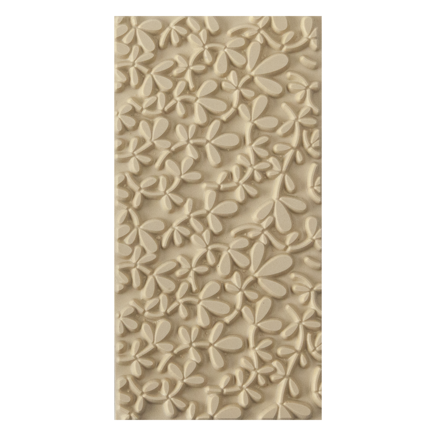 Texture Tile - Leafy Vine. Beige Texture Tiles are flexible, washable and can be used with any soft clay. Spritz with CoolSlip or dust on Dry Powder Release for stick-free impressions when using metal clay and polymer clay.
