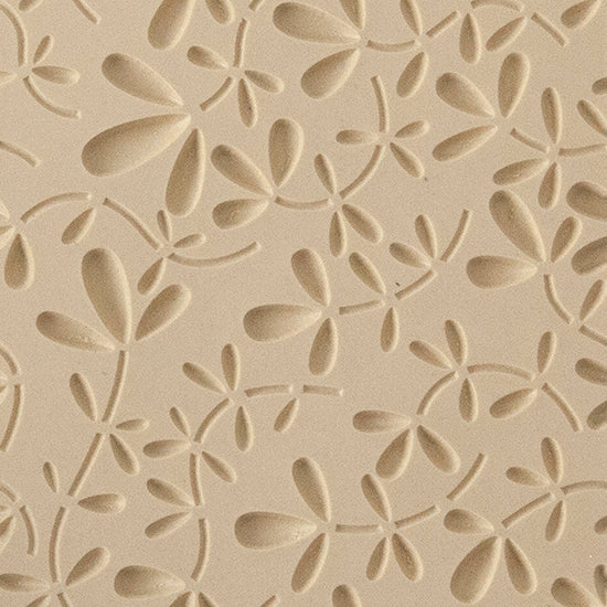 Texture Tile - Leafy Vine Embossed. Beige Texture Tiles are flexible, washable and can be used with any soft clay. Spritz with CoolSlip or dust on Dry Powder Release for stick-free impressions when using metal clay and polymer clay.