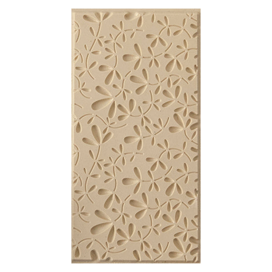 Texture Tile - Leafy Vine Embossed. Beige Texture Tiles are flexible, washable and can be used with any soft clay. Spritz with CoolSlip or dust on Dry Powder Release for stick-free impressions when using metal clay and polymer clay.